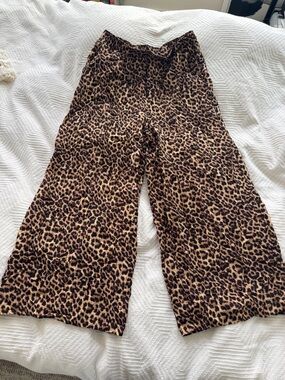 torrid Leopard-Print Wide Leg Pants - Black & Tan